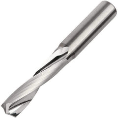 Kennametal - 5/16" 155° Solid Carbide Jobber Drill - Bright Finish, Right Hand Cut, Spiral Flute, Straight Shank, 79mm OAL, Standard Point - Apex Tool & Supply