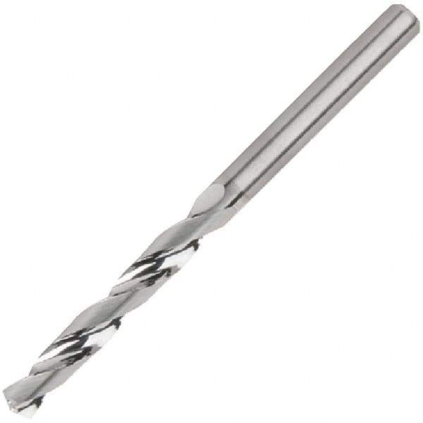 Kennametal - 6.4mm 135° Solid Carbide Jobber Drill - Bright Finish, Right Hand Cut, Spiral Flute, Straight Shank, 79mm OAL, Standard Point - Apex Tool & Supply