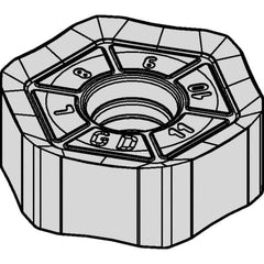 Kennametal - HNPJ43 GD Grade KCPM40 Carbide Milling Insert - AlCrTiN Finish, 4.45mm Thick, 12mm Inscribed Circle, 1mm Corner Radius - Apex Tool & Supply