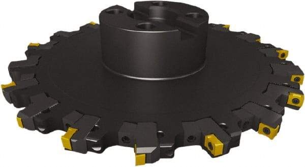 Seco - Shell Mount Connection, 5/16" Cutting Width, 2.2" Depth of Cut, 8" Cutter Diam, 1-1/2" Hole Diam, 7 Tooth Indexable Slotting Cutter - R335.18 Toolholder, LNK.. 05.. Insert, Neutral Cutting Direction - Apex Tool & Supply