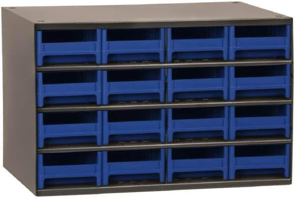 Akro-Mils - 16 Drawer, Small Parts Cabinet - 11" Deep x 17" Wide x 11" High - Apex Tool & Supply
