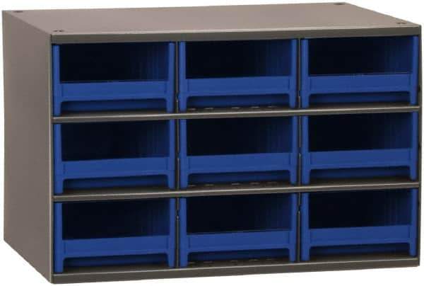 Akro-Mils - 9 Drawer, Small Parts Cabinet - 11" Deep x 17" Wide x 11" High - Apex Tool & Supply