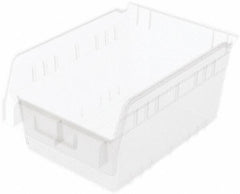 Akro-Mils - 11-5/8" Deep, Clear Polymer Hopper Shelf Bin - 6" High x 8-3/8" Wide x 11-5/8" Long - Apex Tool & Supply