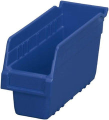 Akro-Mils - 11-5/8" Deep, Blue Polymer Hopper Shelf Bin - 6" High x 4-1/8" Wide x 11-5/8" Long - Apex Tool & Supply