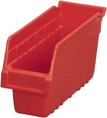 Akro-Mils - 11-5/8" Deep, Red Polymer Hopper Shelf Bin - 6" High x 4-1/8" Wide x 11-5/8" Long - Apex Tool & Supply