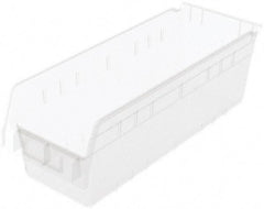 Akro-Mils - 17-7/8" Deep, Clear Polymer Hopper Shelf Bin - 6" High x 6-5/8" Wide x 17-7/8" Long - Apex Tool & Supply