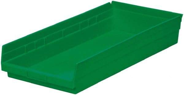 Akro-Mils - 513 Lb. Load Capacity, 23-5/8" Deep, Green Hopper Shelf Bin - 4" High x 11-1/8" Wide x 23-5/8" Long - Apex Tool & Supply