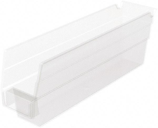 Akro-Mils - 54 Lb. Load Capacity, 11-5/8" Deep, Clear Hopper Shelf Bin - 4" High x 2-3/4" Wide x 11-5/8" Long - Apex Tool & Supply