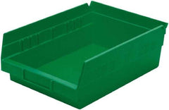 Akro-Mils - 138 Lb. Load Capacity, 11-5/8" Deep, Green Hopper Shelf Bin - 4" High x 8-3/8" Wide x 11-5/8" Long - Apex Tool & Supply