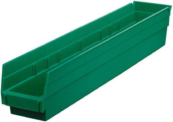 Akro-Mils - 199 Lb. Load Capacity, 23-5/8" Deep, Green Hopper Shelf Bin - 4" High x 4-1/8" Wide x 23-5/8" Long - Apex Tool & Supply