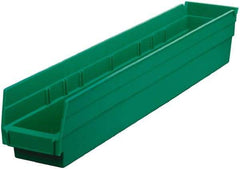Akro-Mils - 199 Lb. Load Capacity, 23-5/8" Deep, Green Hopper Shelf Bin - 4" High x 4-1/8" Wide x 23-5/8" Long - Apex Tool & Supply