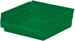 Akro-Mils - 197 Lb. Load Capacity, 11-5/8" Deep, Green Hopper Shelf Bin - 4" High x 11-1/8" Wide x 11-5/8" Long - Apex Tool & Supply