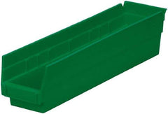 Akro-Mils - 123 Lb. Load Capacity, 17-7/8" Deep, Green Hopper Shelf Bin - 4" High x 4-1/8" Wide x 17-7/8" Long - Apex Tool & Supply