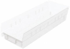 Akro-Mils - 176 Lb. Load Capacity, 17-7/8" Deep, Clear Hopper Shelf Bin - 4" High x 6-5/8" Wide x 17-7/8" Long - Apex Tool & Supply