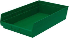 Akro-Mils - 292 Lb. Load Capacity, 17-7/8" Deep, Green Hopper Shelf Bin - 4" High x 11-1/8" Wide x 17-7/8" Long - Apex Tool & Supply