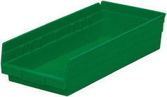 Akro-Mils - 214 Lb. Load Capacity, 17-7/8" Deep, Green Hopper Shelf Bin - 4" High x 8-3/8" Wide x 17-7/8" Long - Apex Tool & Supply