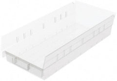 Akro-Mils - 214 Lb. Load Capacity, 17-7/8" Deep, Clear Hopper Shelf Bin - 4" High x 8-3/8" Wide x 17-7/8" Long - Apex Tool & Supply