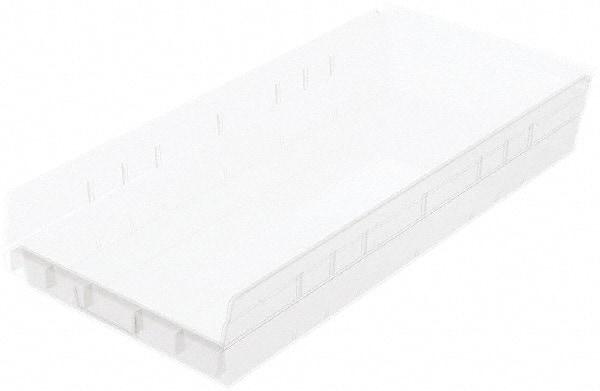 Akro-Mils - 513 Lb. Load Capacity, 23-5/8" Deep, Clear Hopper Shelf Bin - 4" High x 11-1/8" Wide x 23-5/8" Long - Apex Tool & Supply