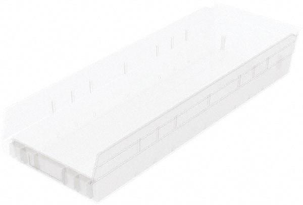 Akro-Mils - 346 Lb. Load Capacity, 23-5/8" Deep, Clear Hopper Shelf Bin - 4" High x 8-3/8" Wide x 23-5/8" Long - Apex Tool & Supply