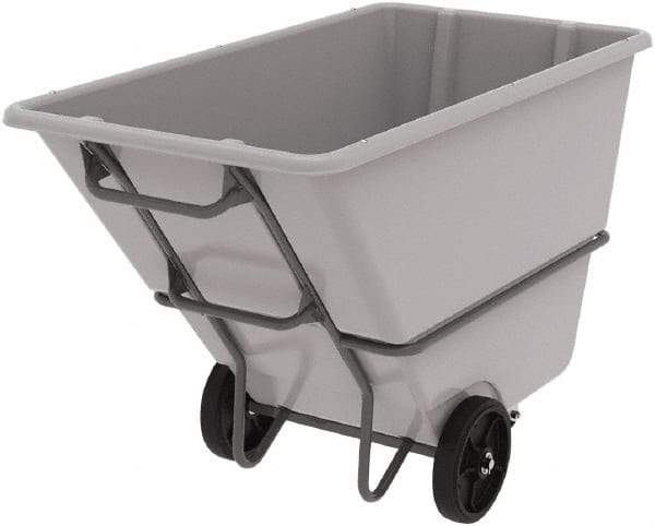 Akro-Mils - 2,000 Lb Load Capacity, 1 Cu Yd, Plastic Tilt Truck - 33" Wide x 66" Long x 42" High, Gray - Apex Tool & Supply