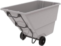 Akro-Mils - 1,000 Lb Load Capacity, 1 Cu Yd, Plastic Tilt Truck - 33" Wide x 66" Long x 42" High, Gray - Apex Tool & Supply
