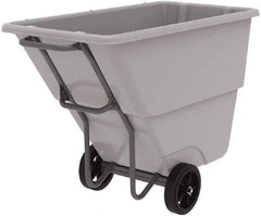 Akro-Mils - 1,000 Lb Load Capacity, 1/2 Cu Yd, Plastic Tilt Truck - 27" Wide x 54" Long x 36" High, Gray - Apex Tool & Supply