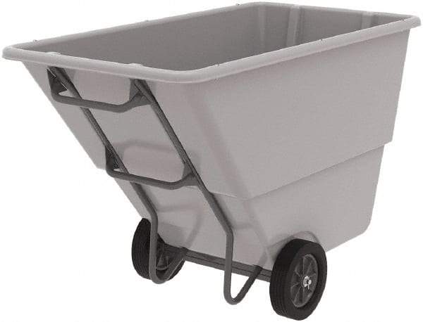 Akro-Mils - 600 Lb Load Capacity, 1 Cu Yd, Plastic Tilt Truck - 33" Wide x 66" Long x 42" High, Gray - Apex Tool & Supply