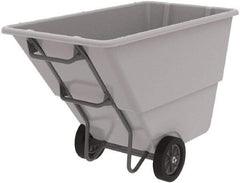 Akro-Mils - 600 Lb Load Capacity, 1 Cu Yd, Plastic Tilt Truck - 33" Wide x 66" Long x 42" High, Gray - Apex Tool & Supply