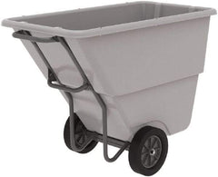 Akro-Mils - 600 Lb Load Capacity, 1/2 Cu Yd, Plastic Tilt Truck - 27" Wide x 54" Long x 36" High, Gray - Apex Tool & Supply