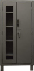 Durham - 4 Shelf Locking Storage Cabinet - Steel, 36" Wide x 24" Deep x 78" High, Gray - Apex Tool & Supply