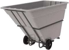 Akro-Mils - 2,000 Lb Load Capacity, 1 1/2 Cu Yd, Plastic Tilt Truck - 39" Wide x 85" Long x 51" High, Gray - Apex Tool & Supply