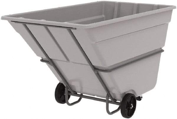 Akro-Mils - 2,000 Lb Load Capacity, 2 Cu Yd, Plastic Tilt Truck - 48" Wide x 85" Long x 51" High, Gray - Apex Tool & Supply