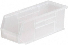 Akro-Mils - 20 Lb. Load Capacity, 10-7/8" Deep, Clear Polymer Hopper Stacking Bin - 4" High x 4-1/8" Wide x 10-7/8" Long - Apex Tool & Supply