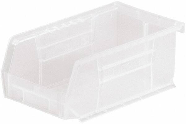Akro-Mils - 10 Lb. Load Capacity, 7-3/8" Deep, Clear Polymer Hopper Stacking Bin - 3" High x 4-1/8" Wide x 7-3/8" Long - Apex Tool & Supply