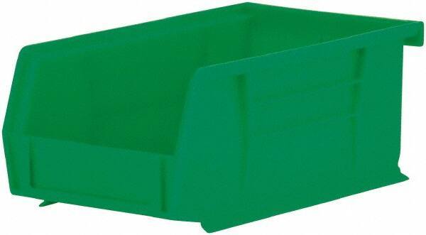 Akro-Mils - 10 Lb. Load Capacity, 7-3/8" Deep, Green Polymer Hopper Stacking Bin - 3" High x 4-1/8" Wide x 7-3/8" Long - Apex Tool & Supply
