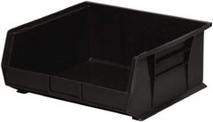 Akro-Mils - 75 Lb. Load Capacity, 14-3/4" Deep, Black Polymer Hopper Stacking Bin - 7" High x 16-1/2" Wide x 14-3/4" Long - Apex Tool & Supply