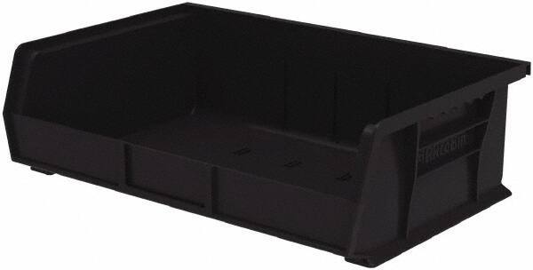 Akro-Mils - 60 Lb. Load Capacity, 10-7/8" Deep, Black Polymer Hopper Stacking Bin - 5" High x 16-1/2" Wide x 10-7/8" Long - Apex Tool & Supply