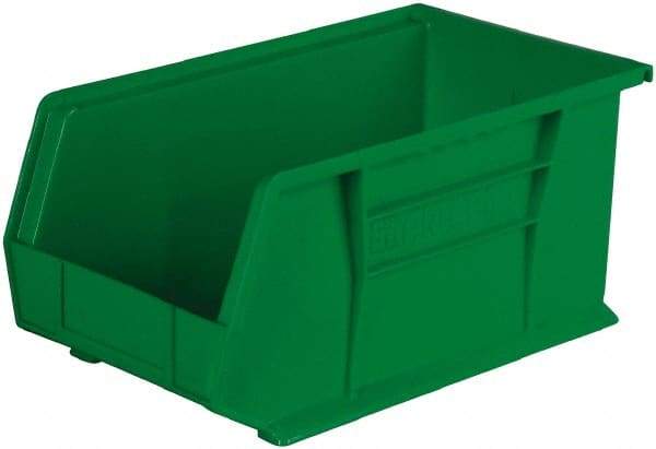 Akro-Mils - 60 Lb. Load Capacity, 14-3/4" Deep, Green Polymer Hopper Stacking Bin - 7" High x 8-1/4" Wide x 14-3/4" Long - Apex Tool & Supply