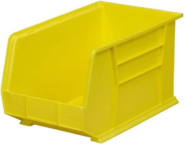 Akro-Mils - 60 Lb. Load Capacity, 18" Deep, Yellow Polymer Hopper Stacking Bin - 10" High x 11" Wide x 18" Long - Apex Tool & Supply