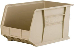 Akro-Mils - 60 Lb. Load Capacity, 18" Deep, Gray Polymer Hopper Stacking Bin - 10" High x 11" Wide x 18" Long - Apex Tool & Supply