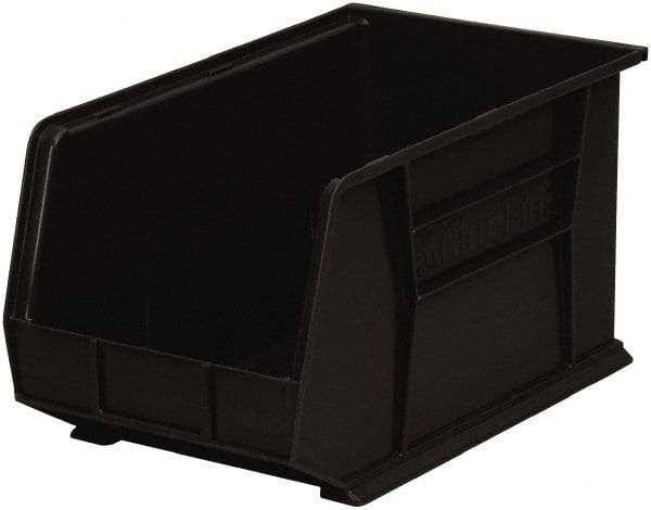 Akro-Mils - 60 Lb. Load Capacity, 18" Deep, Black Polymer Hopper Stacking Bin - 10" High x 11" Wide x 18" Long - Apex Tool & Supply