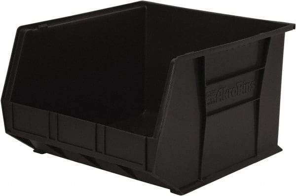 Akro-Mils - 75 Lb. Load Capacity, 18" Deep, Black Polymer Hopper Stacking Bin - 11" High x 16-1/2" Wide x 18" Long - Apex Tool & Supply