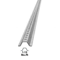 Nucor - 8' High, Galvanized Traffic Sign Post - Steel, 3/8" Hole Diam, Silver - Apex Tool & Supply