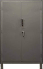 Durham - 4 Shelf Locking Storage Cabinet - Steel, 48" Wide x 24" Deep x 78" High, Gray - Apex Tool & Supply