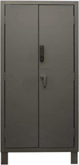 Durham - 4 Shelf Locking Storage Cabinet - Steel, 36" Wide x 24" Deep x 78" High, Gray - Apex Tool & Supply