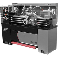 Jet - 12" Swing, 36" Between Centers, 230 Volt, Single Phase Engine Lathe - 5MT Taper, 2 hp, 40 to 2,000 RPM, 1-9/16" Bore Diam, 30" Deep x 60" High x 71" Long - Apex Tool & Supply