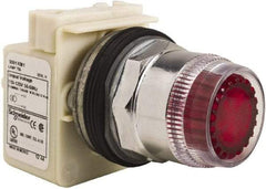 Schneider Electric - 30mm Mount Hole, Extended Straight, Pushbutton Switch Only - Round, Red Pushbutton, Momentary (MO), Weatherproof, Dust and Oil Resistant - Apex Tool & Supply