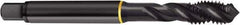 Guhring - M20x2.50 Metric 6H Modified Bottoming Spiral Flute Tap - Cobalt, Oxide Finish, 4.469" OAL, Right Hand Flute, Right Hand Thread, D8, Series 4411 - Apex Tool & Supply