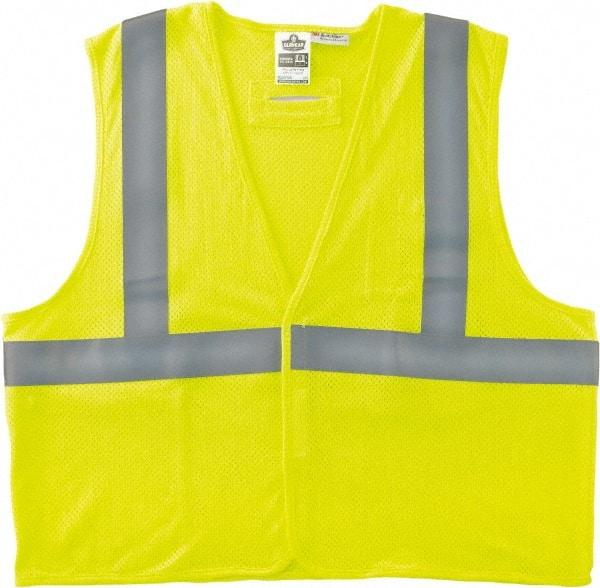 Ergodyne - Size L/XL Flame Resistant/Retardant Lime Mesh General Purpose Vest - 44 to 52" Chest, ANSI/ISEA 107, Hook & Loop Closure, 2 Pockets, Polyester - Apex Tool & Supply