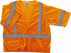 Ergodyne - Size L/XL High Visibility Orange Mesh General Purpose Vest - 44 to 52" Chest, ANSI/ISEA 107, Hook & Loop Closure, 1 Pocket, Polyester - Apex Tool & Supply